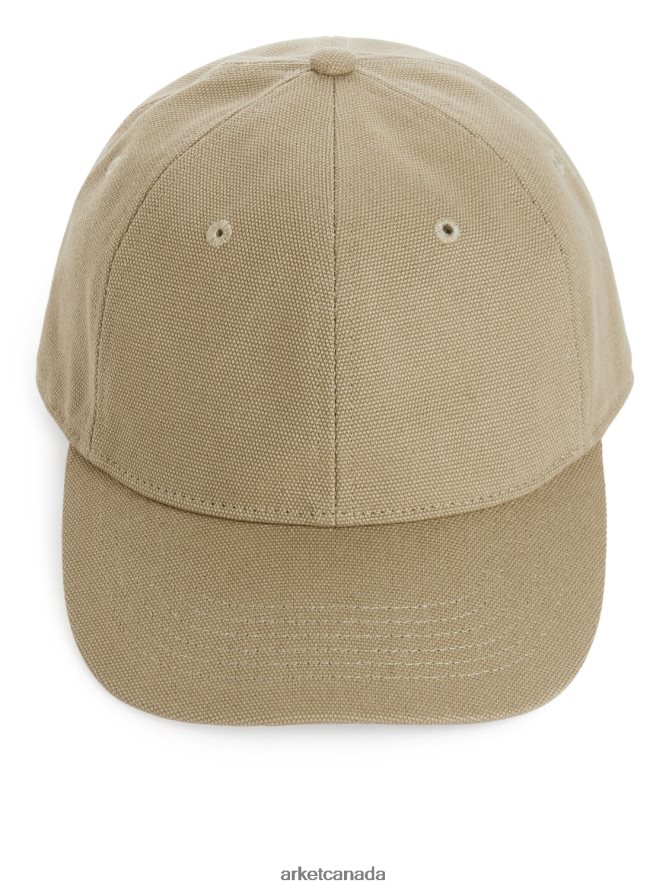 ARKET Accessories 4L826J1296 Beige Cotton Canvas Cap Men
