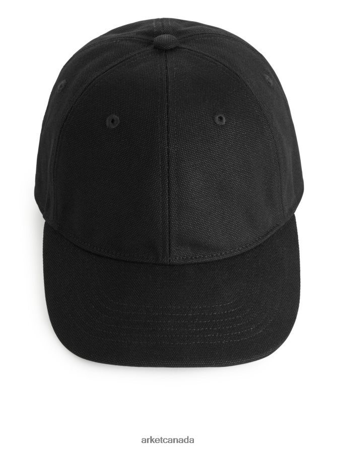 ARKET Accessories 4L826J1303 Black Cotton Canvas Cap Men