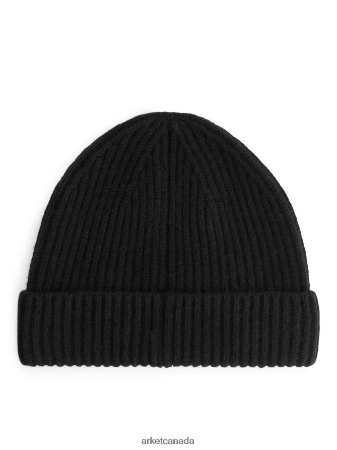 ARKET Accessories 4L826J1311 Black Cashmere Blend Beanie Men