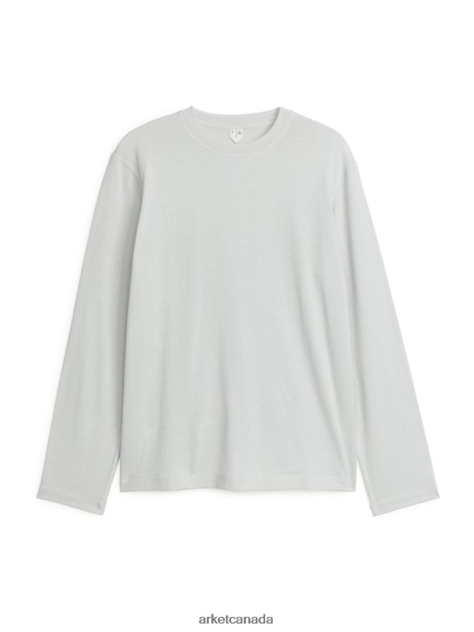 ARKET Clothing 4L826J1206 Light Grey Active Long-Sleeved Top Men