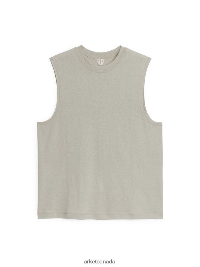 ARKET Clothing 4L826J1217 Beige Active Mesh Tank Top Men