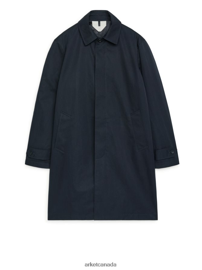 ARKET Clothing 4L826J1157 Dark Blue Mid Length Car Coat Men