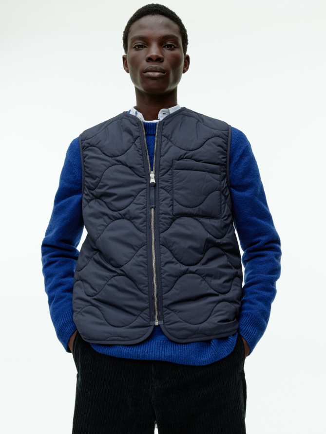 ARKET Clothing 4L826J1159 Dark Blue Quilted Liner Vest Men