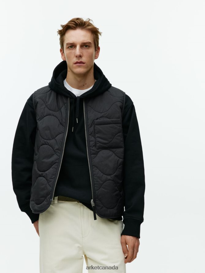 ARKET Clothing 4L826J1160 Black Quilted Liner Vest Men