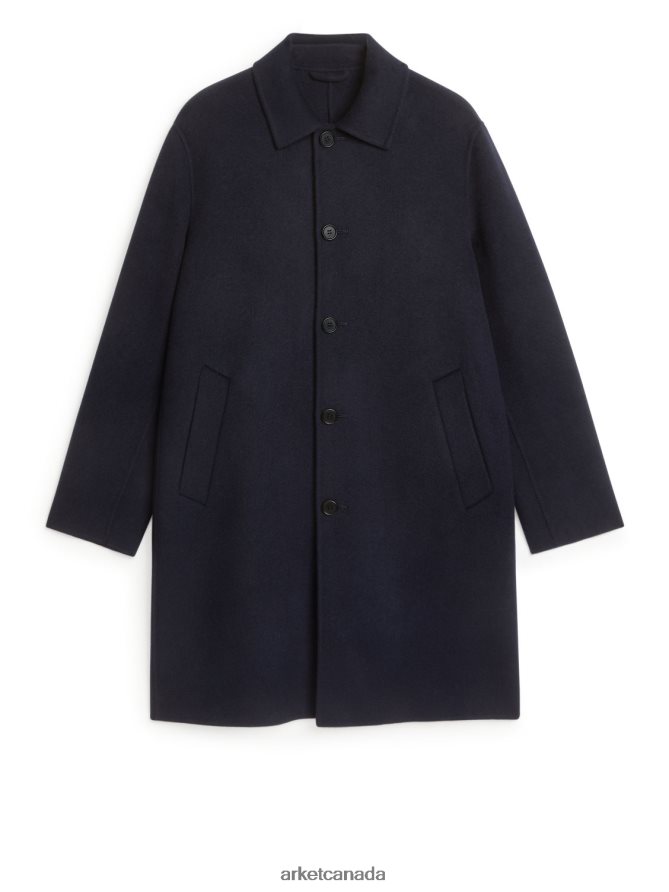 ARKET Clothing 4L826J1161 Dark Blue Double-Face Wool Blend Coat Men
