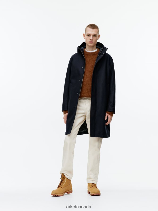 ARKET Clothing 4L826J1162 Dark Blue Wool Parka Men