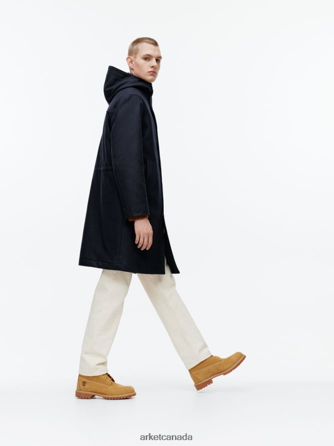 ARKET Clothing 4L826J1162 Dark Blue Wool Parka Men
