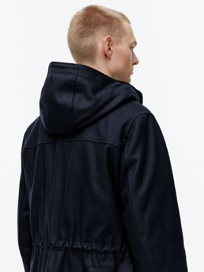 ARKET Clothing 4L826J1162 Dark Blue Wool Parka Men