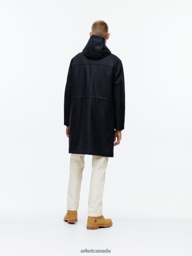 ARKET Clothing 4L826J1162 Dark Blue Wool Parka Men