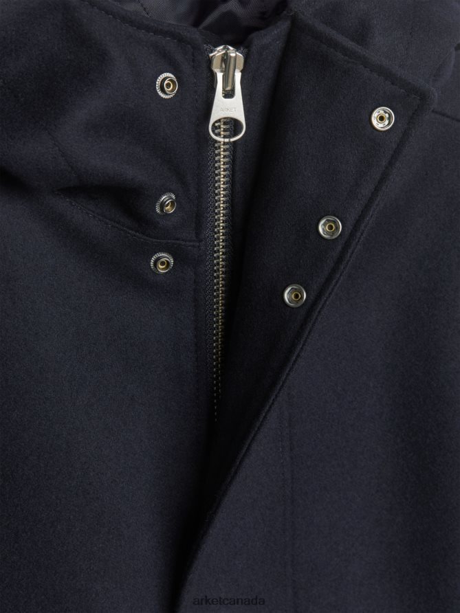 ARKET Clothing 4L826J1162 Dark Blue Wool Parka Men