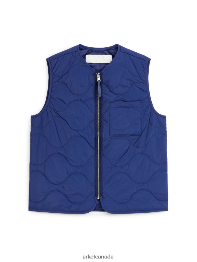 ARKET Clothing 4L826J1163 Blue Quilted Liner Vest Men