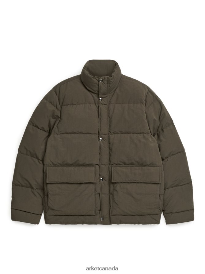 ARKET Clothing 4L826J1169 Khaki Padded Puffer Jacket Men