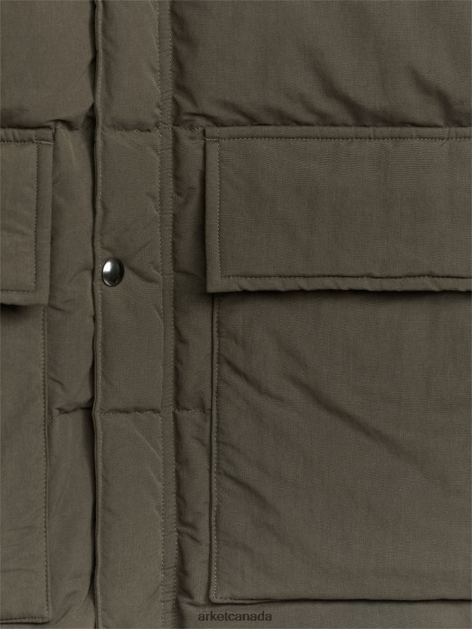 ARKET Clothing 4L826J1169 Khaki Padded Puffer Jacket Men