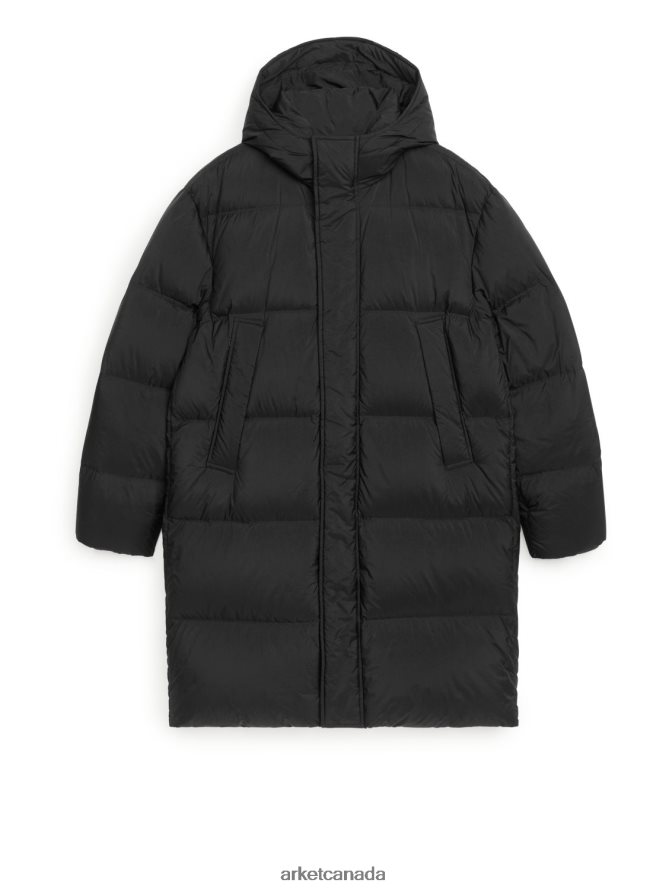 ARKET Clothing 4L826J1171 Black Long Down Puffer Jacket Men