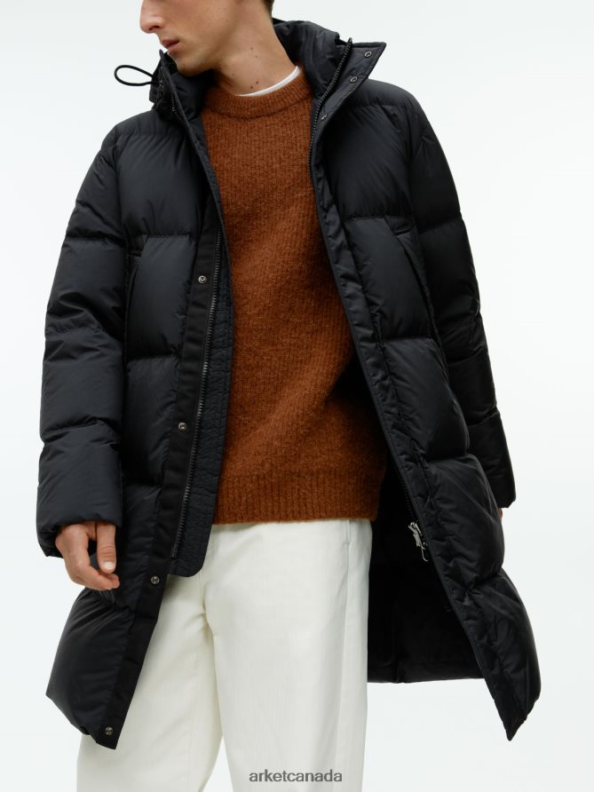 ARKET Clothing 4L826J1171 Black Long Down Puffer Jacket Men