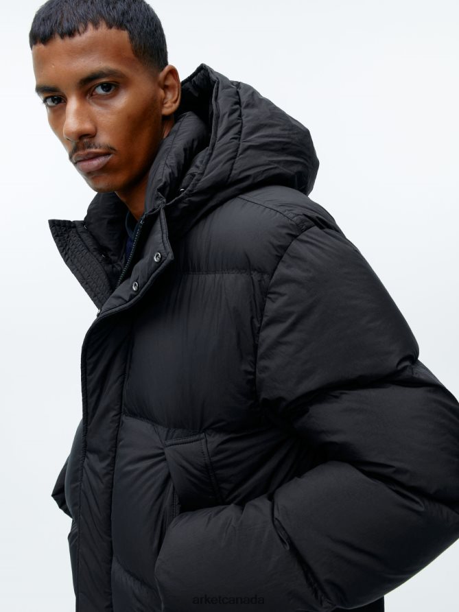 ARKET Clothing 4L826J1171 Black Long Down Puffer Jacket Men