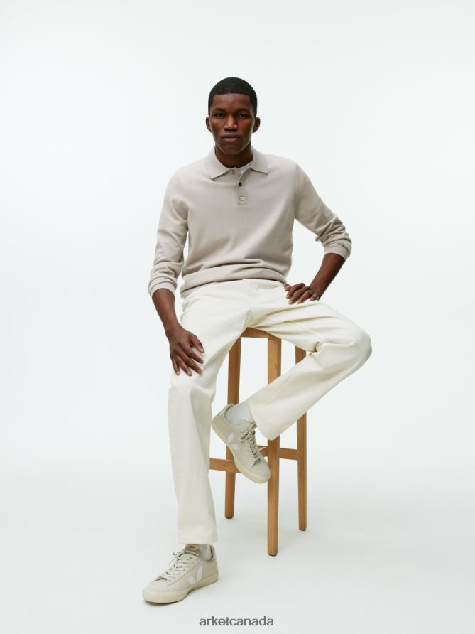 ARKET Clothing 4L826J1048 Light Mole Merino Polo Jumper Men