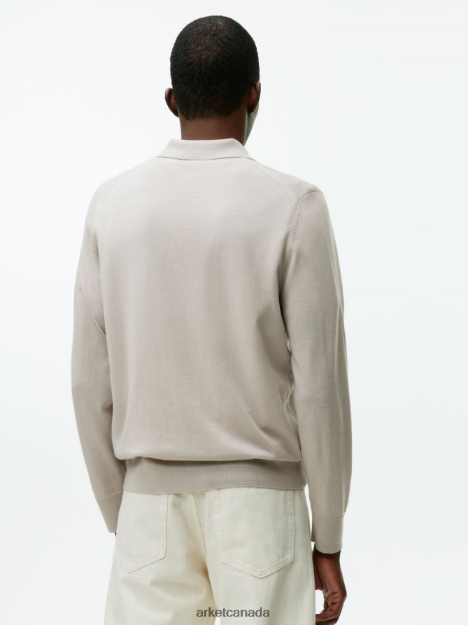 ARKET Clothing 4L826J1048 Light Mole Merino Polo Jumper Men