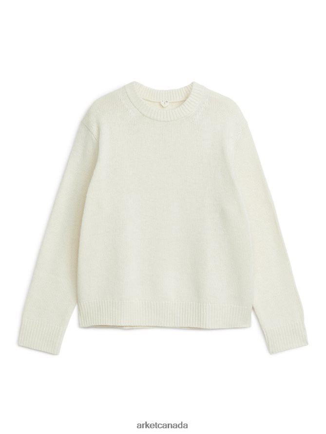 ARKET Clothing 4L826J1175 Beige Heavy Knit Wool Jumper Men