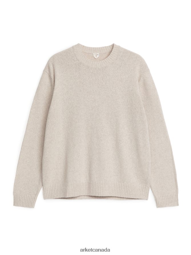 ARKET Clothing 4L826J1177 Light Beige Linen Silk Jumper Men