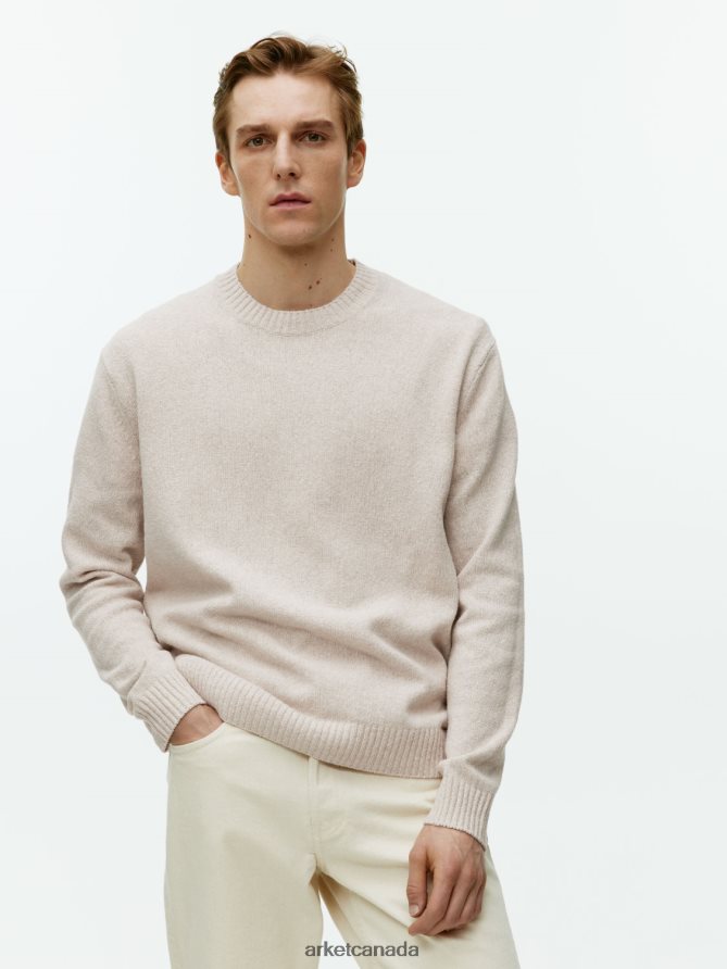 ARKET Clothing 4L826J1177 Light Beige Linen Silk Jumper Men