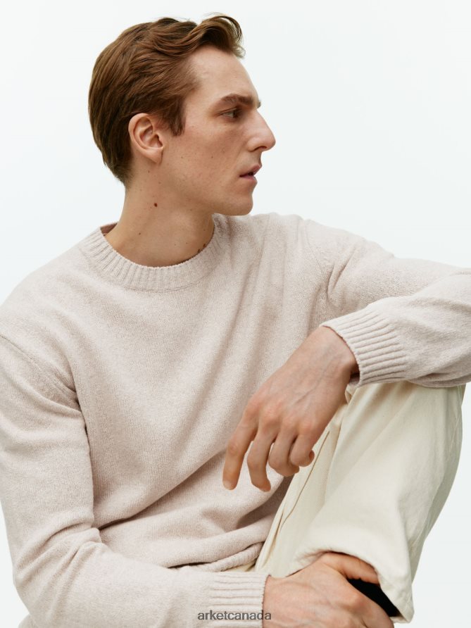 ARKET Clothing 4L826J1177 Light Beige Linen Silk Jumper Men