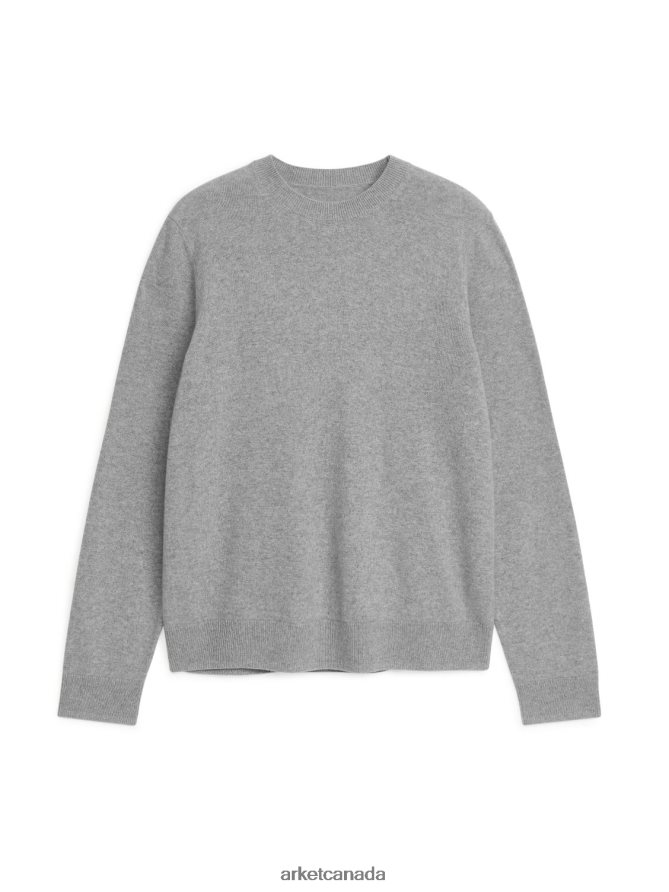 ARKET Clothing 4L826J1182 Grey Melange Cashmere Jumper Men