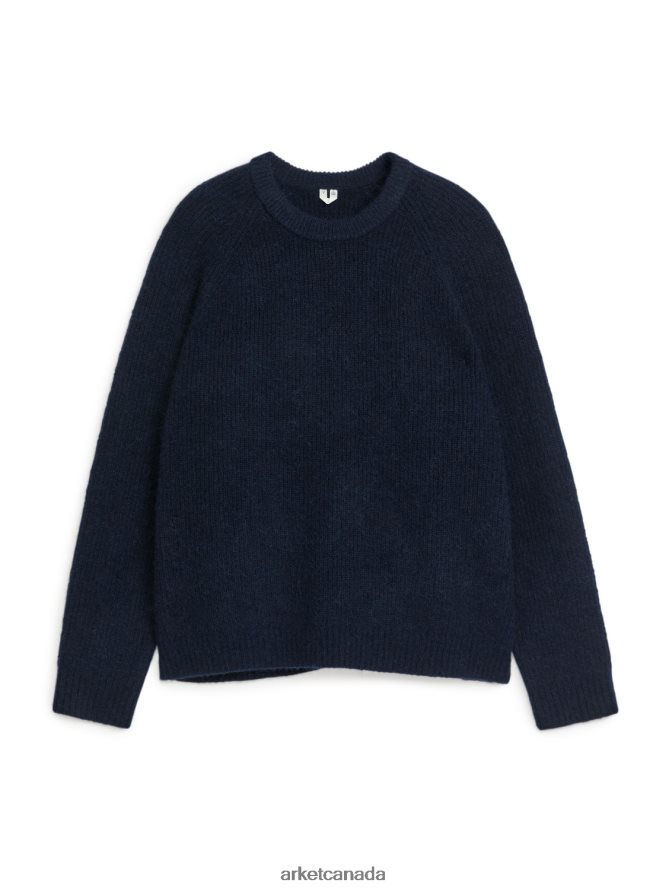 ARKET Clothing 4L826J1184 Dark Blue Wool Alpaca Jumper Men
