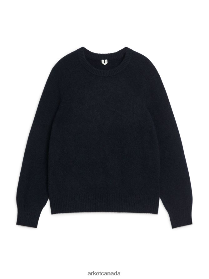 ARKET Clothing 4L826J1185 Dark Blue Alpaca-Merino Blend Jumper Men