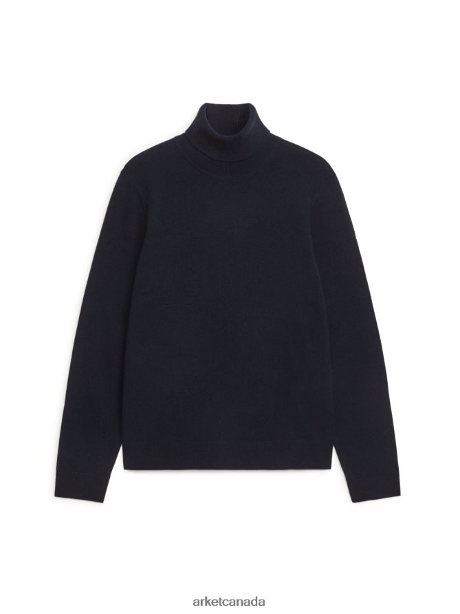 ARKET Clothing 4L826J1188 Dark Blue Cashmere Roll Neck Men