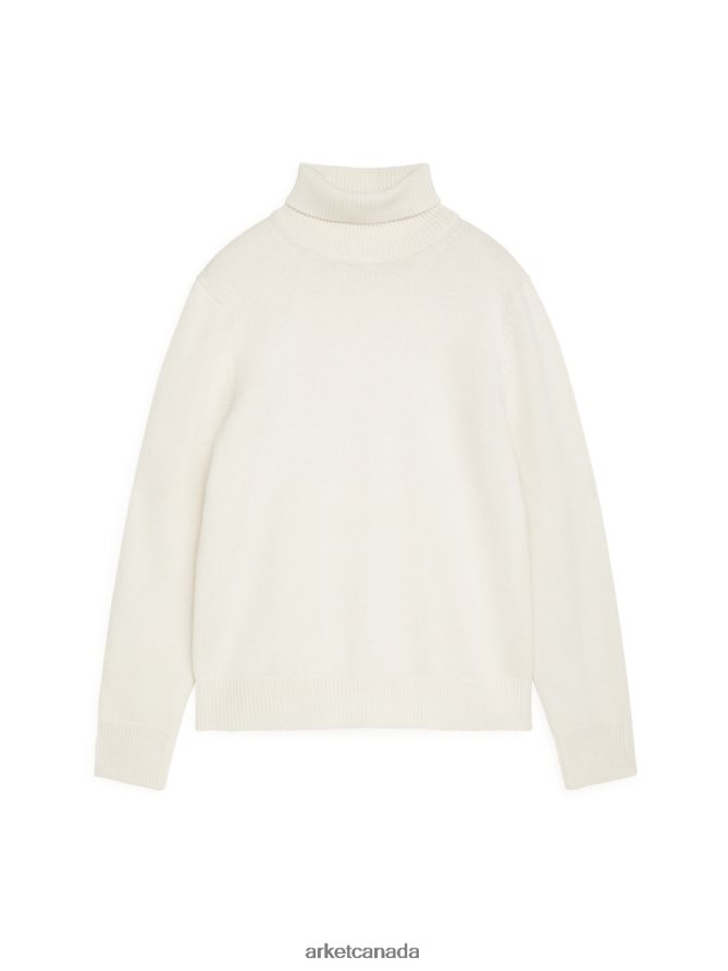 ARKET Clothing 4L826J1192 Off White Merino Roll-Neck Jumper Men