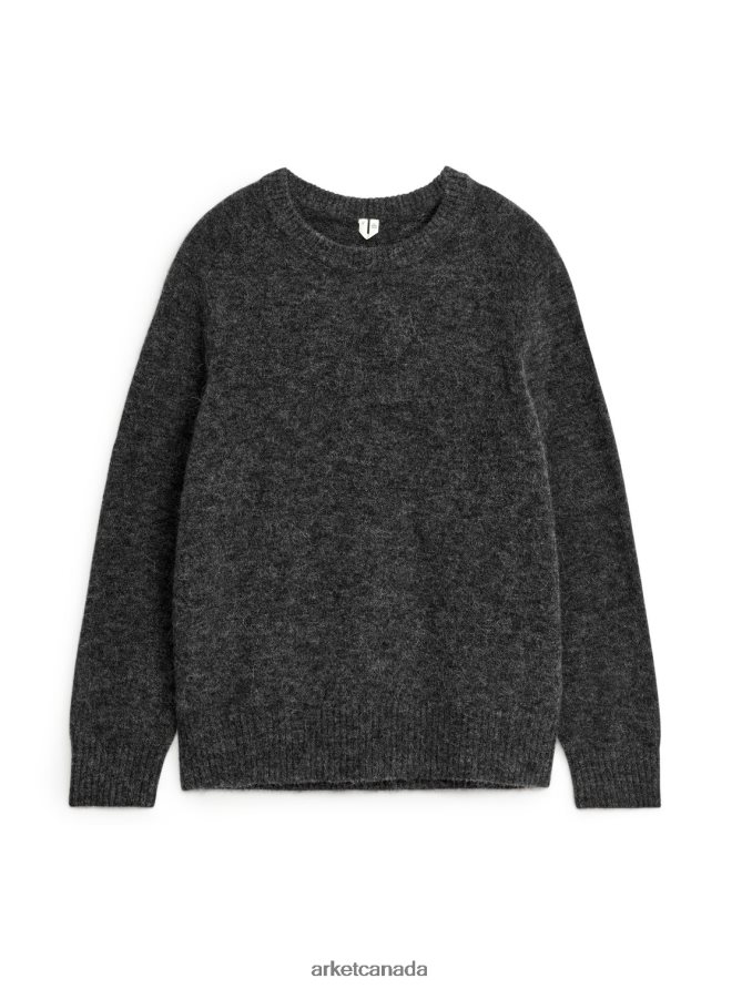 ARKET Clothing 4L826J1193 Dark Grey Alpaca-Merino Blend Jumper Men