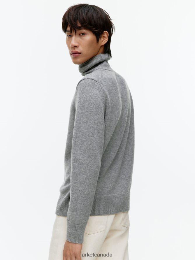 ARKET Clothing 4L826J1194 Grey Merino Roll-Neck Jumper Men