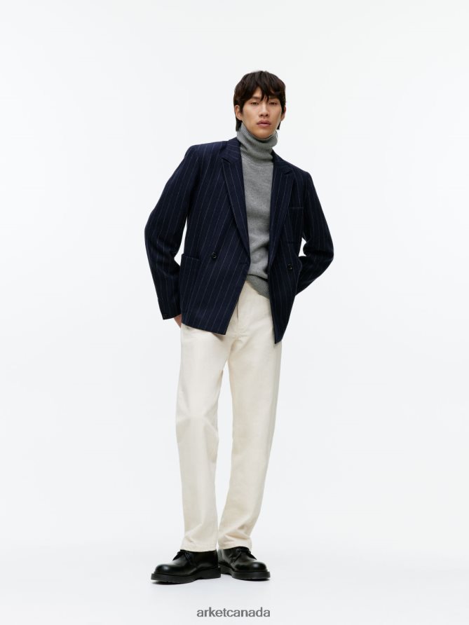 ARKET Clothing 4L826J1194 Grey Merino Roll-Neck Jumper Men