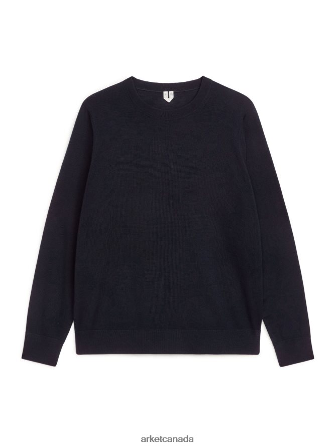 ARKET Clothing 4L826J1195 Dark Blue Fine Knit Merino Jumper Men