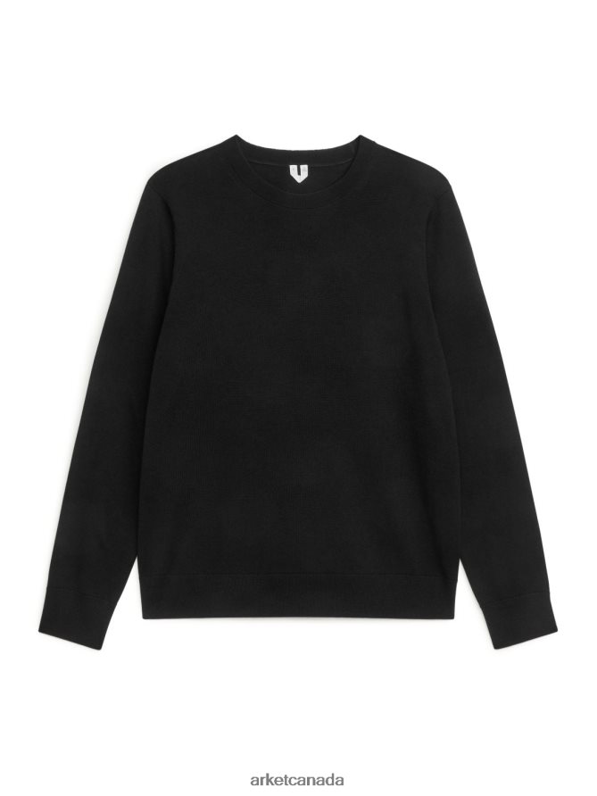 ARKET Clothing 4L826J1196 Black Fine Knit Merino Jumper Men