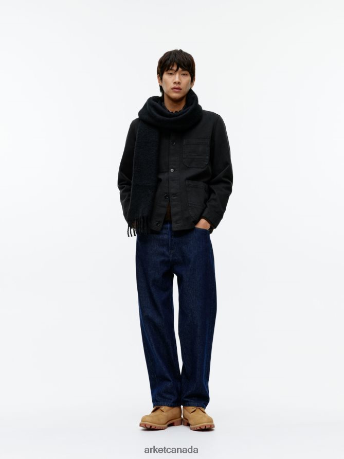ARKET Clothing 4L826J955 Black Overdyed Twill Overshirt Men