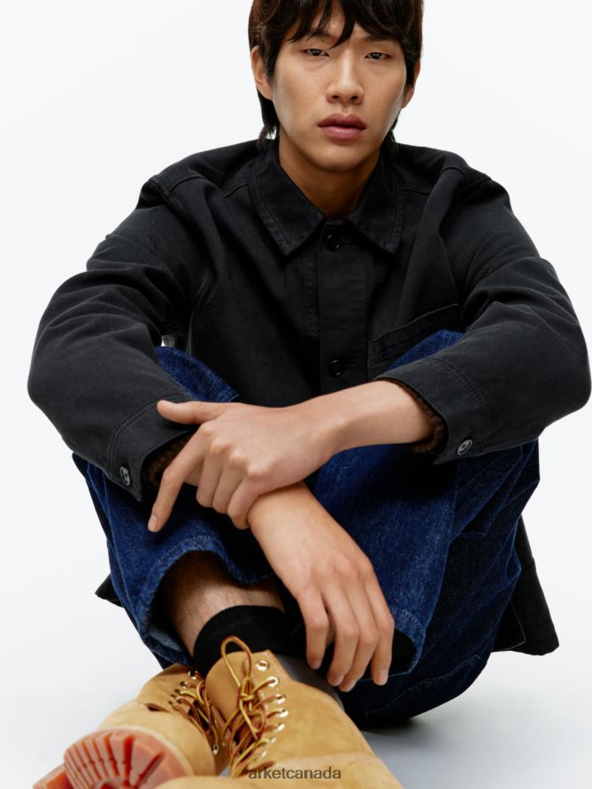 ARKET Clothing 4L826J955 Black Overdyed Twill Overshirt Men