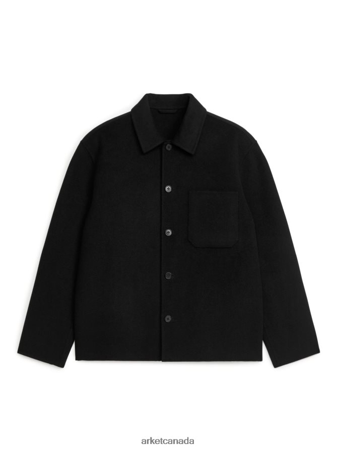 ARKET Clothing 4L826J963 Black Double Overshirt Men