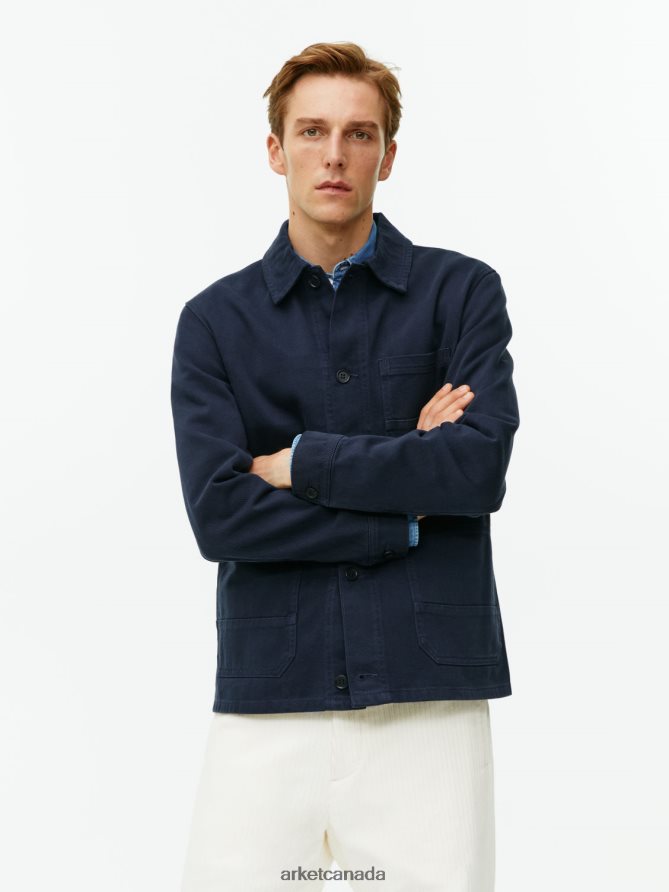 ARKET Clothing 4L826J965 Dark Blue Overdyed Twill Overshirt Men