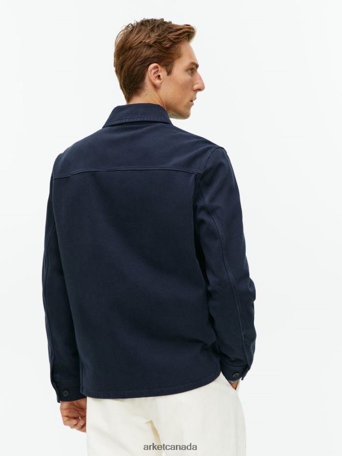 ARKET Clothing 4L826J965 Dark Blue Overdyed Twill Overshirt Men