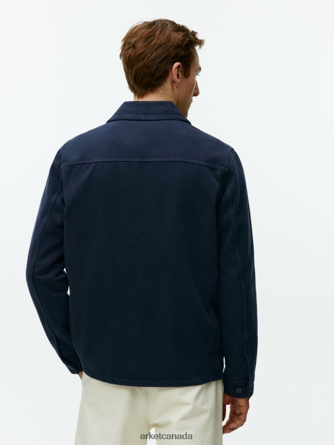 ARKET Clothing 4L826J965 Dark Blue Overdyed Twill Overshirt Men