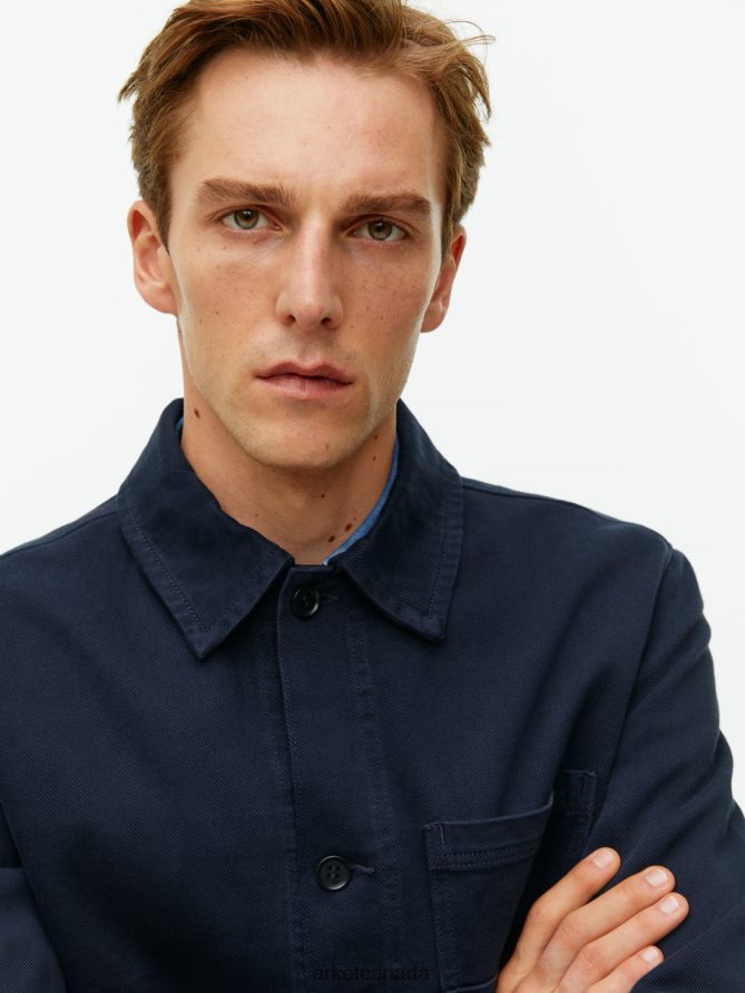 ARKET Clothing 4L826J965 Dark Blue Overdyed Twill Overshirt Men