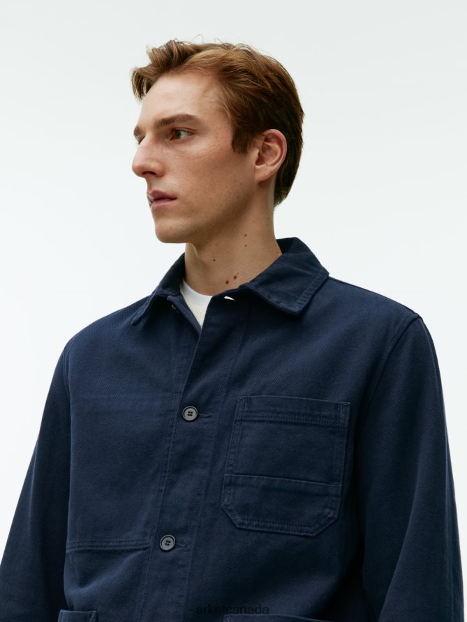 ARKET Clothing 4L826J965 Dark Blue Overdyed Twill Overshirt Men