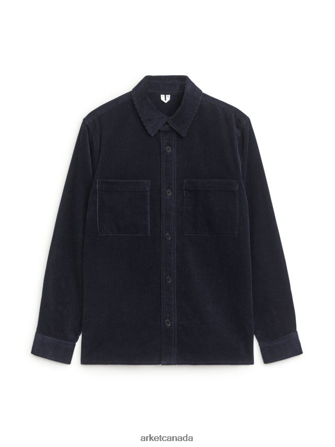 ARKET Clothing 4L826J969 Dark Blue Corduroy Overshirt Men