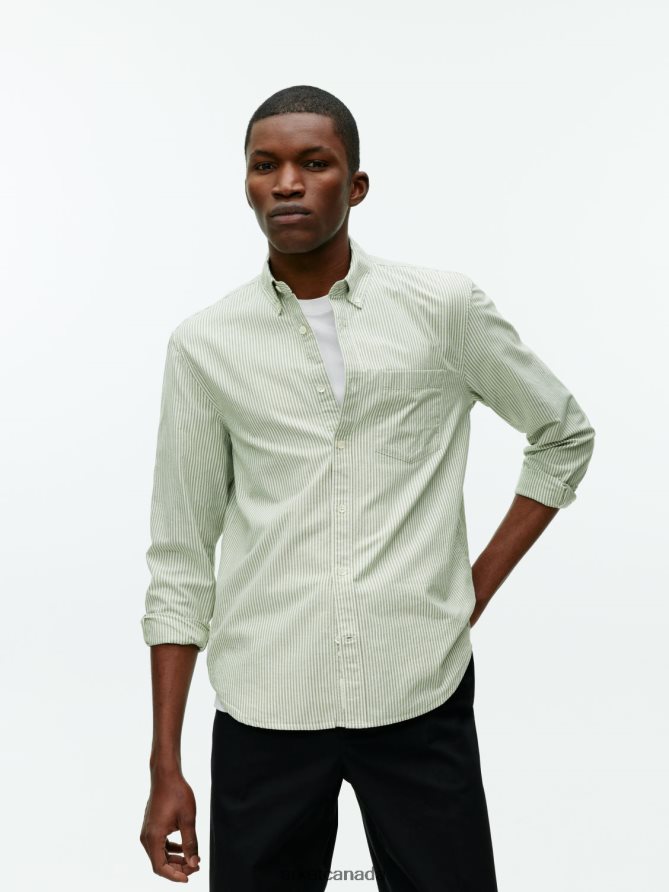 ARKET Clothing 4L826J972 Green/Striped Oxford Shirt Men