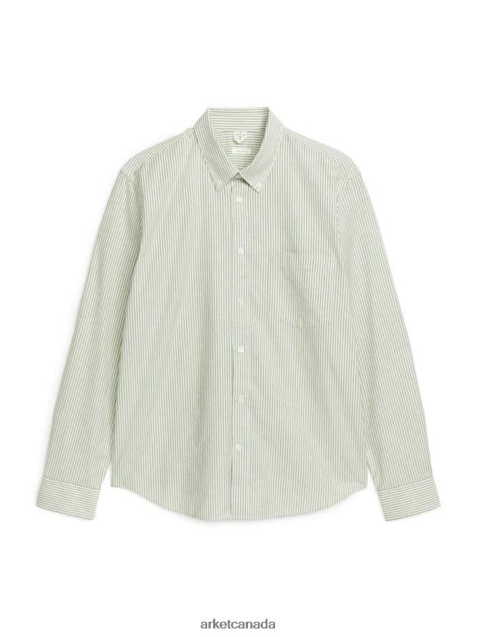 ARKET Clothing 4L826J972 Green/Striped Oxford Shirt Men
