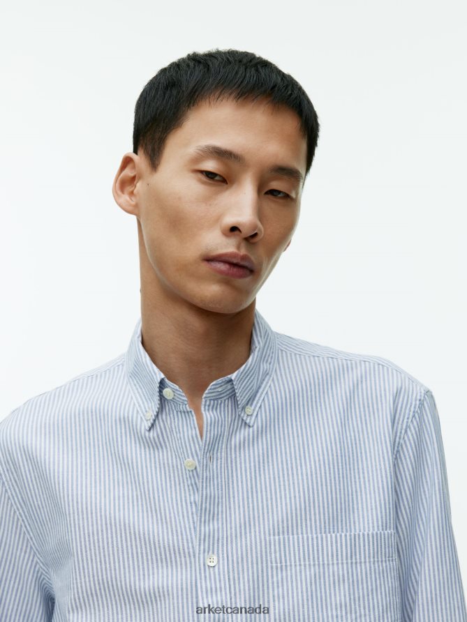ARKET Clothing 4L826J973 Blue/Striped Oxford Shirt Men
