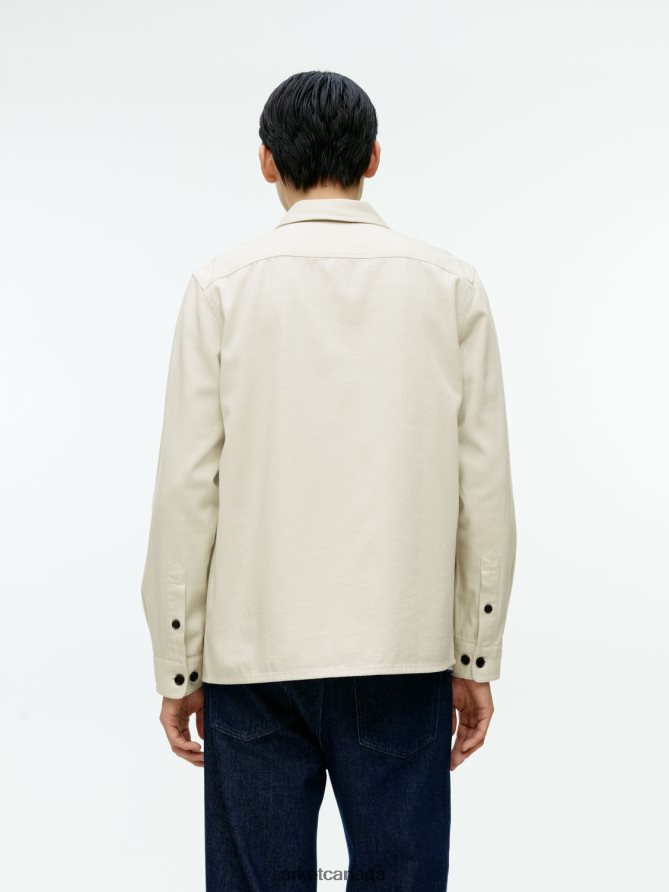 ARKET Clothing 4L826J975 Ecru Cotton Twill Overshirt Men