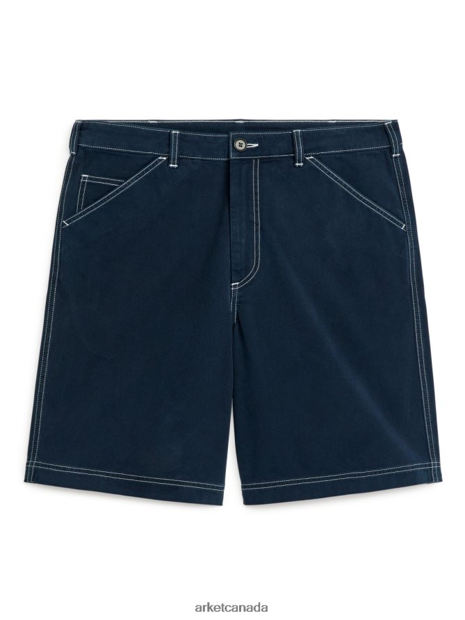 ARKET Clothing 4L826J1112 Dark Blue/White Workwear Shorts Men